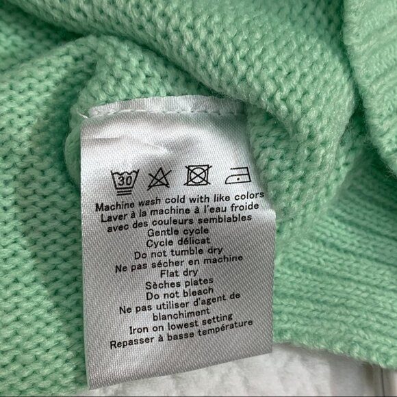 ISAAC Mizrahi💚Crew Neck Green Knit Ling Sleeve Sweater Size L - Picture 8 of 10